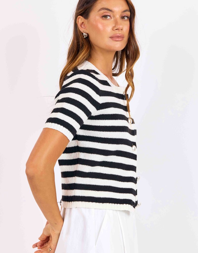 SAGE THE LABEL DAPHNE STRIPED CARDIGAN