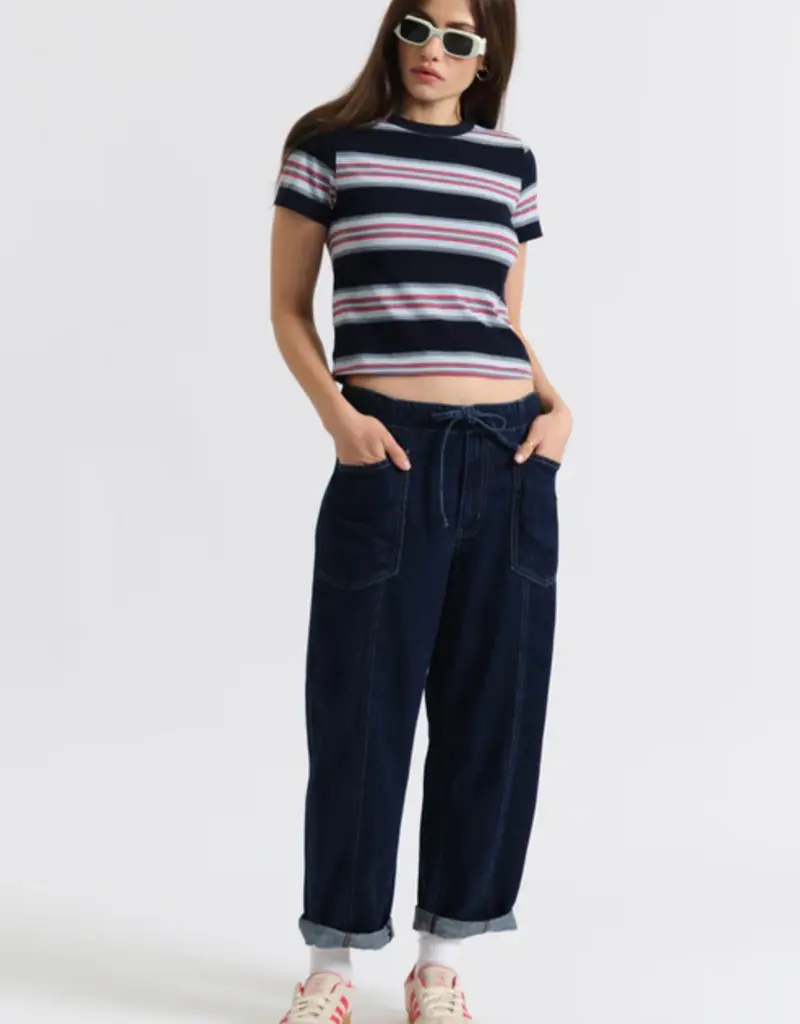 DAZE VILLA DRAWSTRING BARREL JEANS
