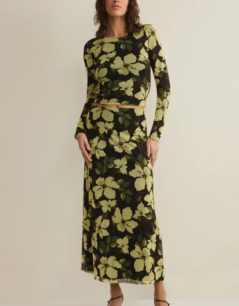 ZSUPPLY EDA FLORAL MESH MAXI SKIRT