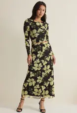 ZSUPPLY EDA FLORAL MESH MAXI SKIRT
