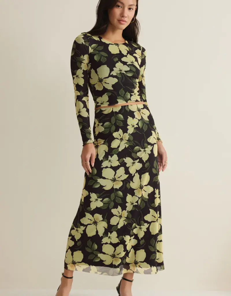 ZSUPPLY EDA FLORAL MESH MAXI SKIRT