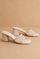 OASIS SOCIETY TRINA SCALLOPED MESH BLOCK HEEL