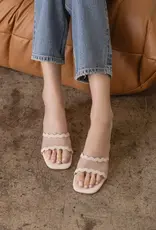 OASIS SOCIETY TRINA SCALLOPED MESH BLOCK HEEL