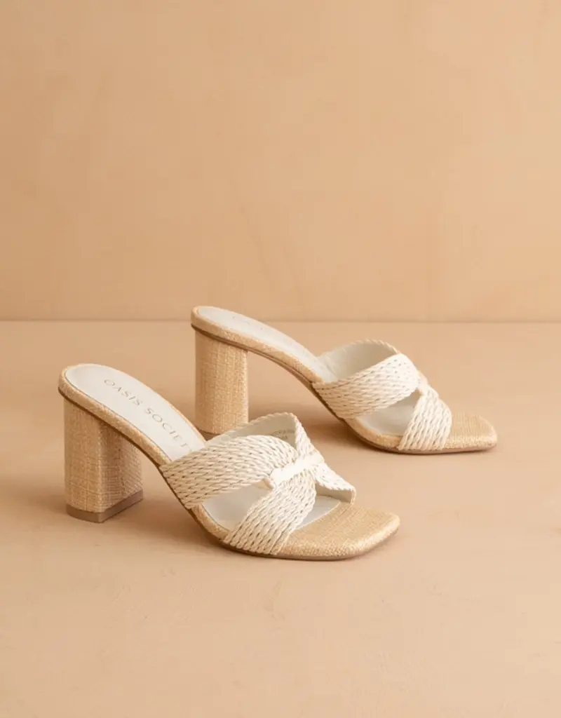 OASIS SOCIETY SANTIAGO RAFFIA BLOCK HEEL