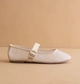 OASIS SOCIETY GEM EMBELLISHED MESH FLAT