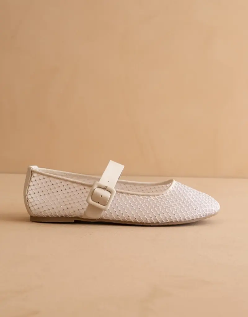 OASIS SOCIETY GEM EMBELLISHED MESH FLAT