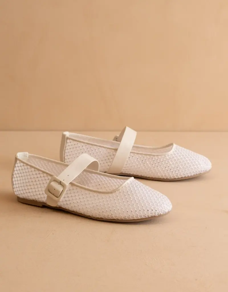 OASIS SOCIETY GEM EMBELLISHED MESH FLAT