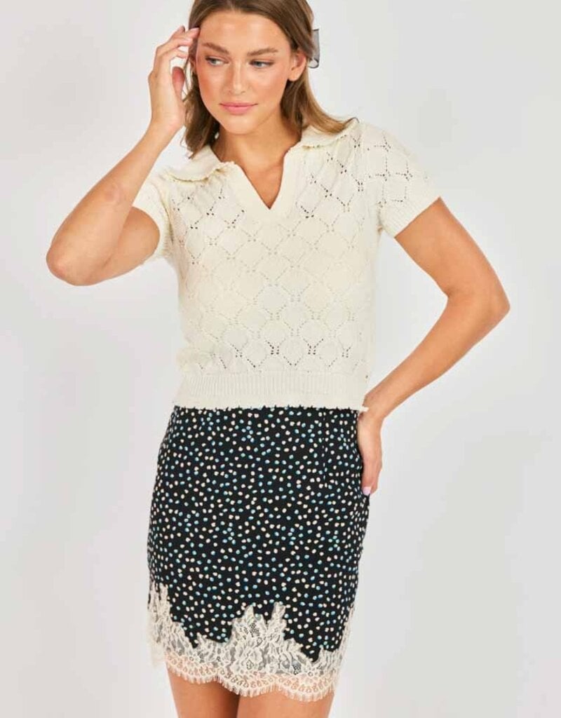 SADIE AND SAGE JOSEPHINE POLO SWEATER