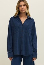 ZSUPPLY REESE JERSEY DENIM BUTTON UP