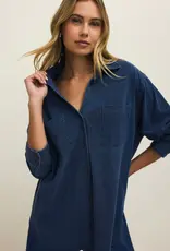 ZSUPPLY REESE JERSEY DENIM BUTTON UP