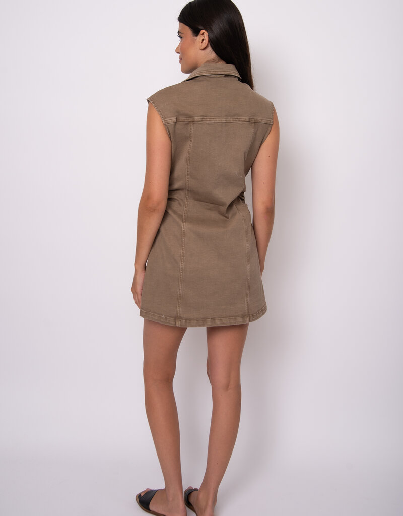 RD STYLE JESS TWILL BUTTON UP MINI DRESS