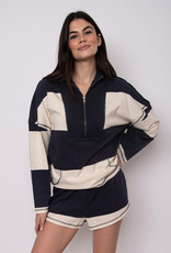 RD STYLE CAMILLE STRIPED HALF ZIP