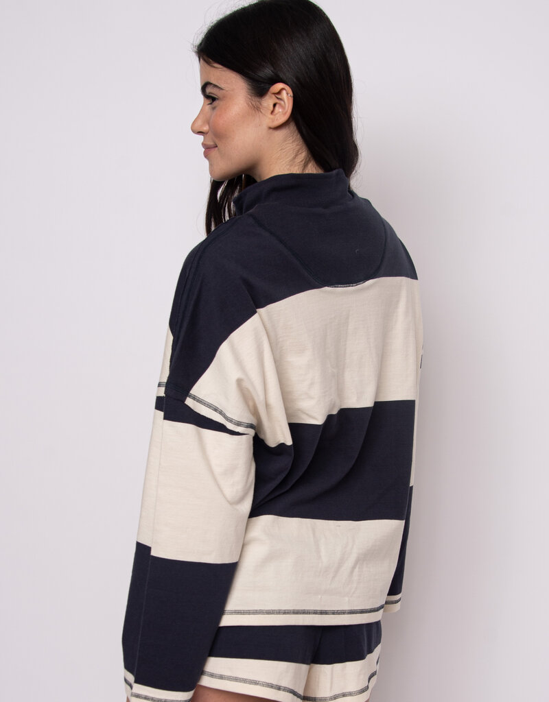RD STYLE CAMILLE STRIPED HALF ZIP