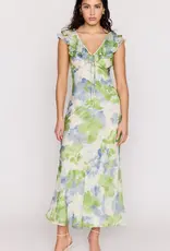 MINKPINK CARRIE RUFFLED MIDI DRESS