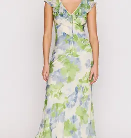 MINKPINK CARRIE RUFFLED MIDI DRESS