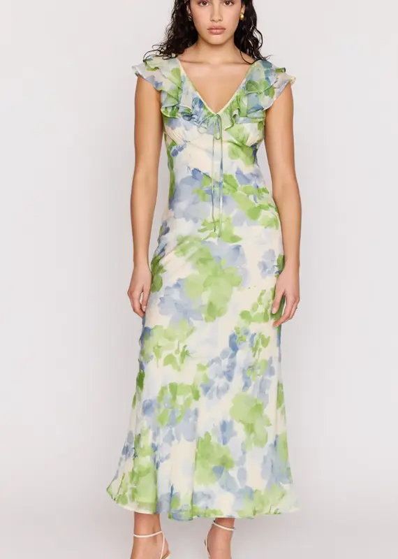 MINKPINK CARRIE RUFFLED MIDI DRESS