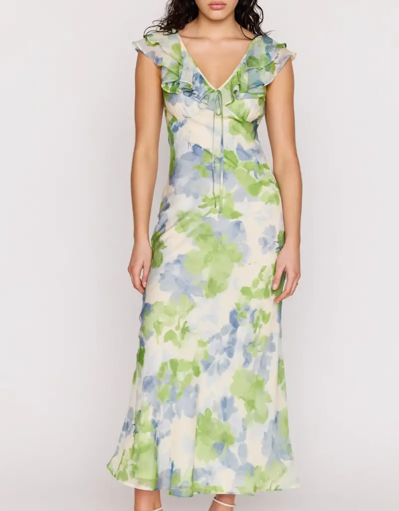 MINKPINK CARRIE RUFFLED MIDI DRESS