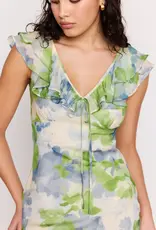 MINKPINK CARRIE RUFFLED MIDI DRESS