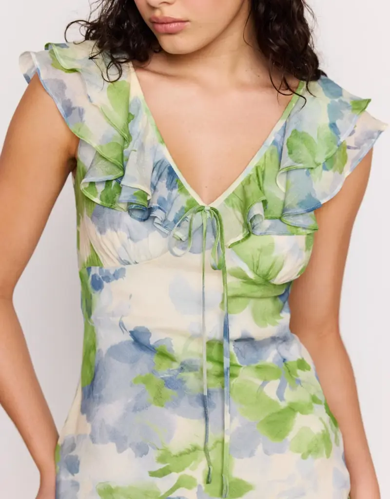 MINKPINK CARRIE RUFFLED MIDI DRESS