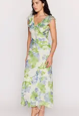 MINKPINK CARRIE RUFFLED MIDI DRESS