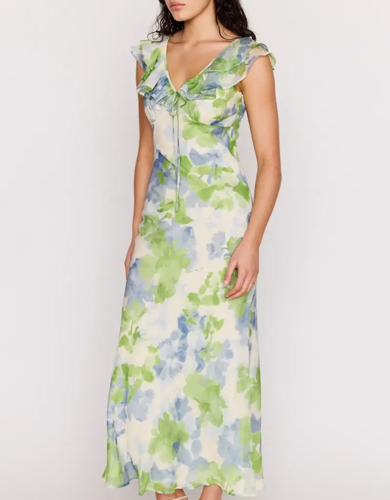 MINKPINK CARRIE RUFFLED MIDI DRESS