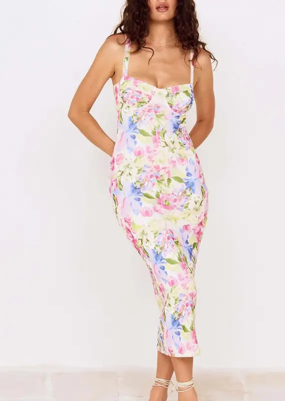 MINKPINK CELINA MESH MIDI DRESS