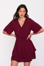 24COLOURS SCARLET TIERED MINI DRESS