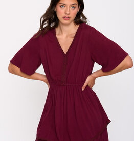 24COLOURS SCARLET TIERED MINI DRESS