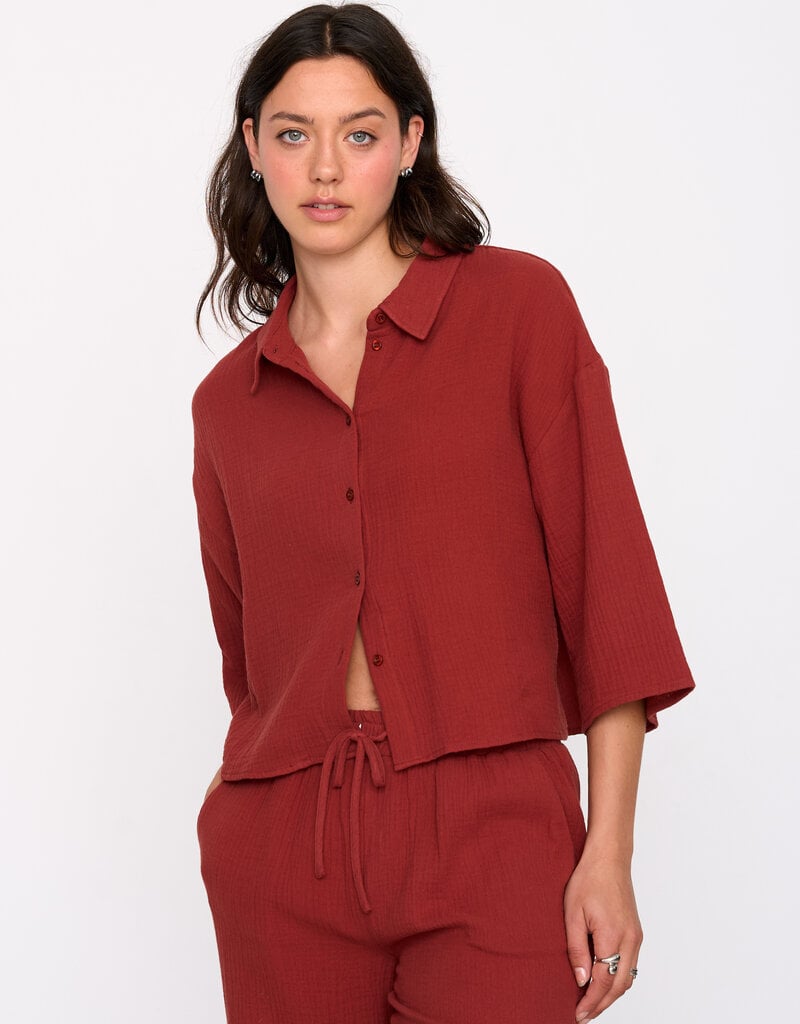 24COLOURS TRUE RED BUTTON TOP