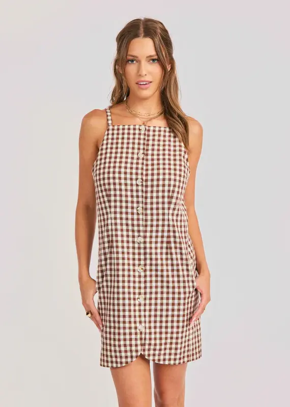 SADIE AND SAGE MUSTANG GINGHAM MINI DRESS