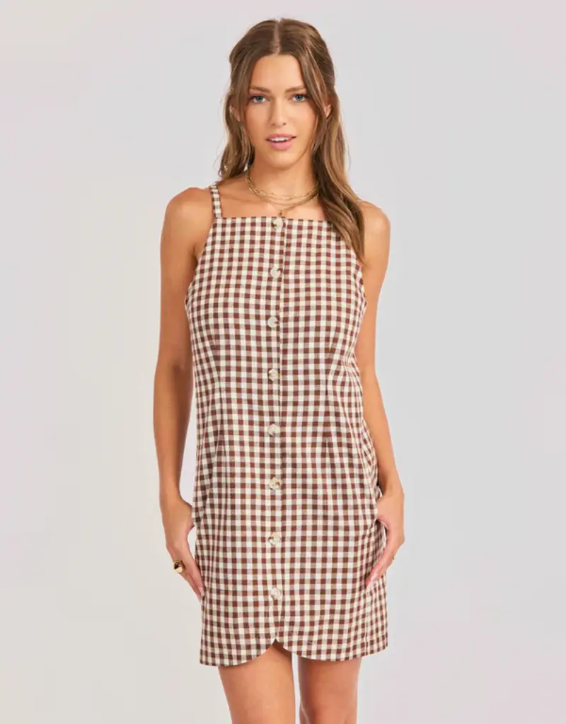 SADIE AND SAGE MUSTANG GINGHAM MINI DRESS