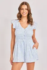 SADIE AND SAGE BLUEBELL GINGHAM ROMPER