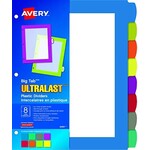 Avery INDEX DIVIDERS-BIG TAB ULTRALAST DURABLE,8 TAB MULTI-COLOUR 24901