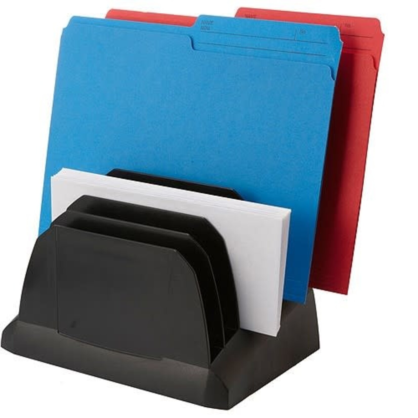 Storex SORTER-INCLINE, 6-DIVISION, RECYCLED, BLACK