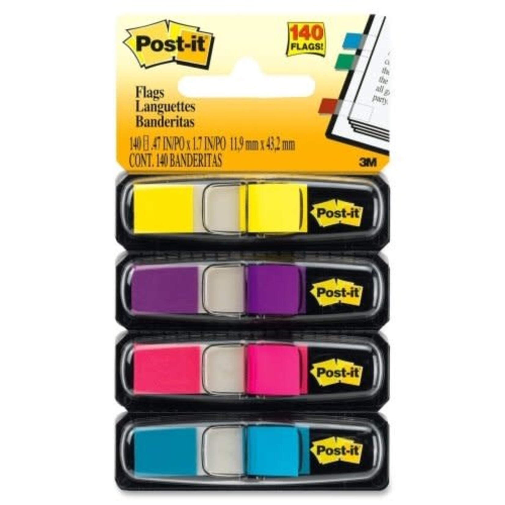 Post-it FLAGS-POST-IT, MINI PLAIN BRIGHT