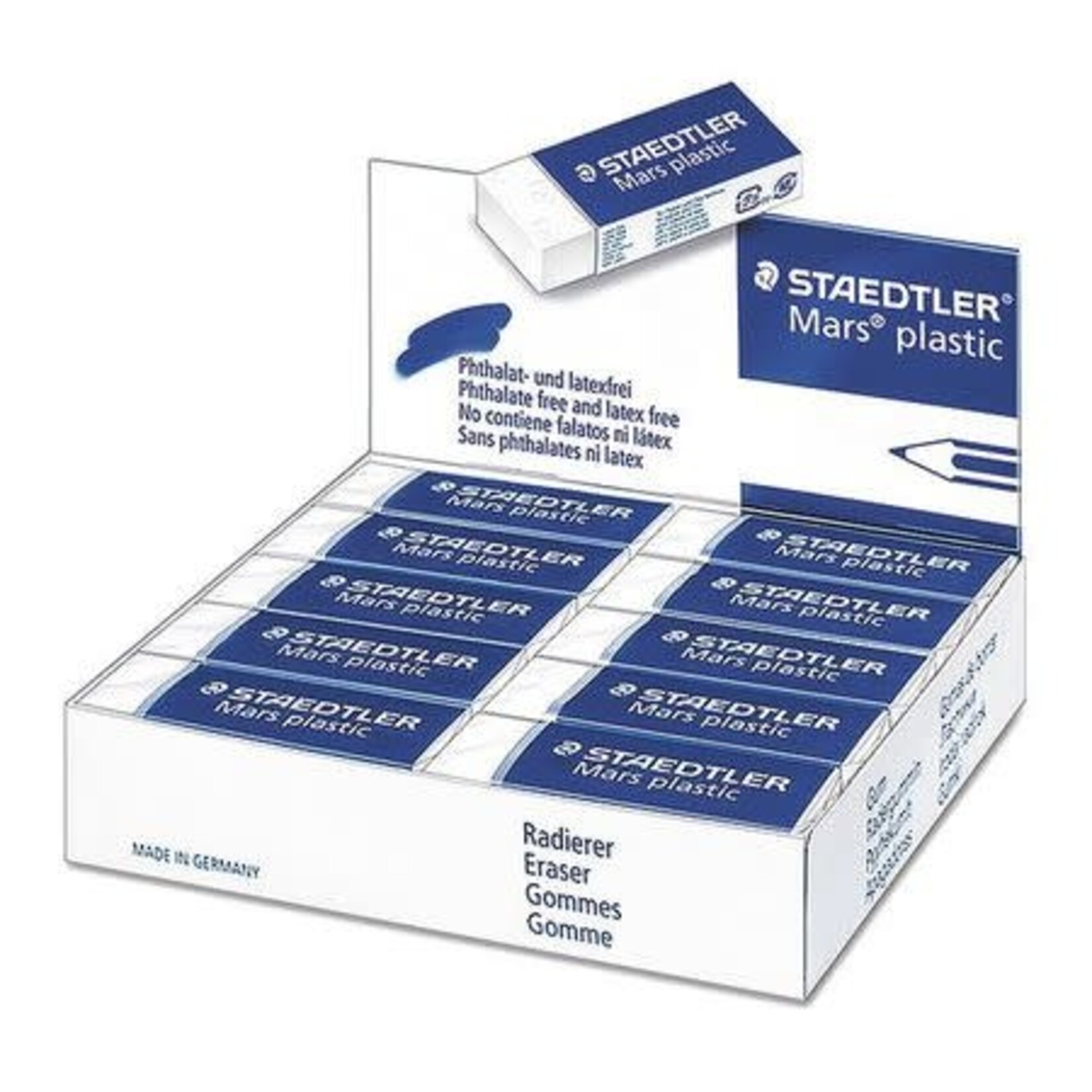 STAEDTLER ERASER-PLASTIC MARS SOFT, WHITE VINYL IN SLEEVE