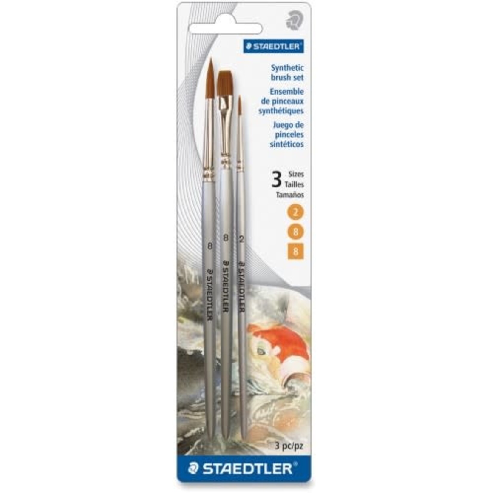 STAEDTLER PAINT BRUSH SET-STAEDTLER SYNTHETIC, 3 ASSORTED