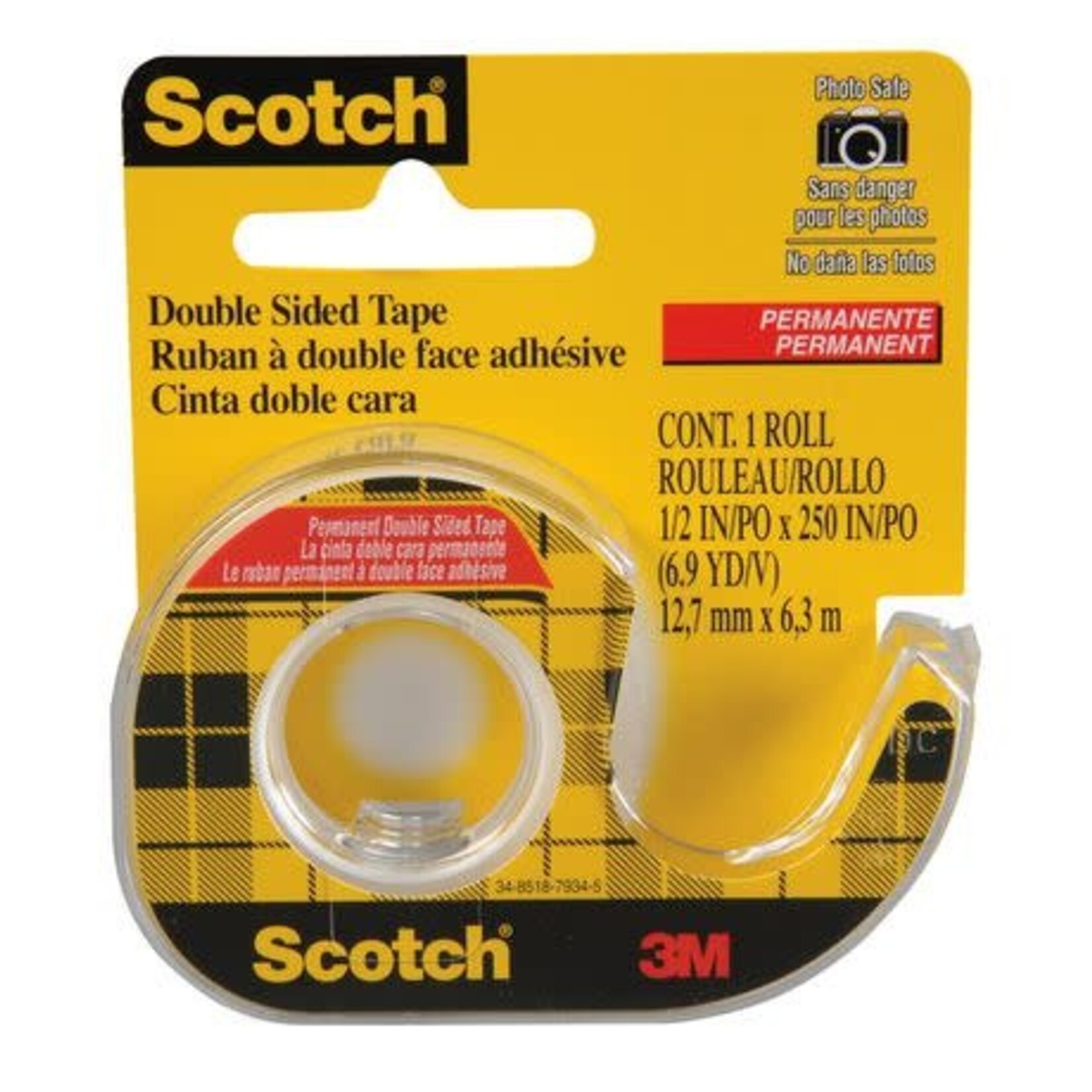 3M TAPE-DOUBLE STICK 12.7MM X 6.3M