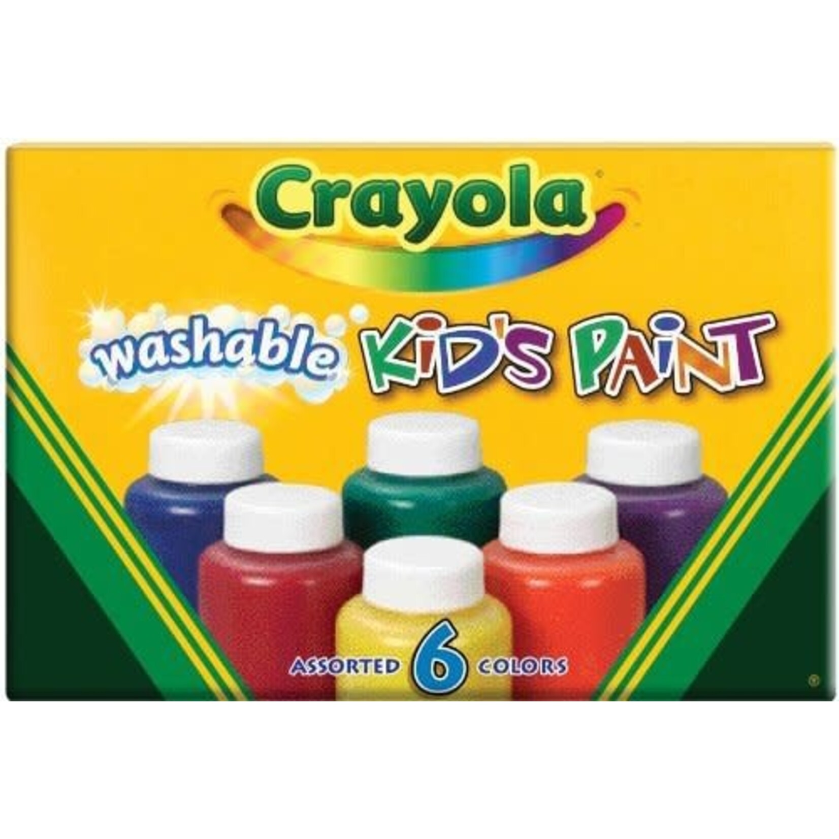 Crayola PAINT-CRAYOLA WASHABLE, 6 COLOURS, 59ML.JARS