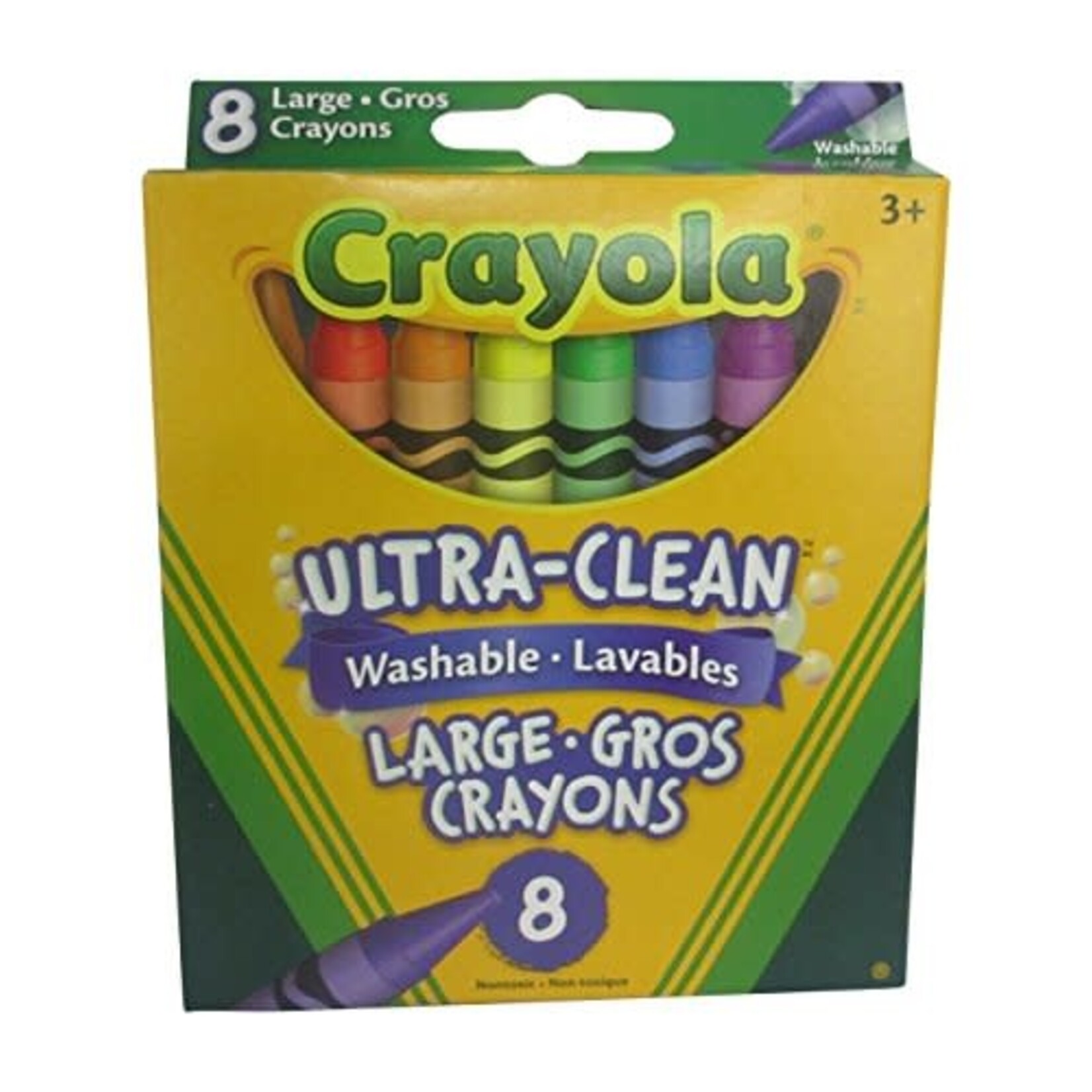 Crayola CRAYONS-CRAYOLA 8 LARGE WASHABLE, HANG TAB BOX