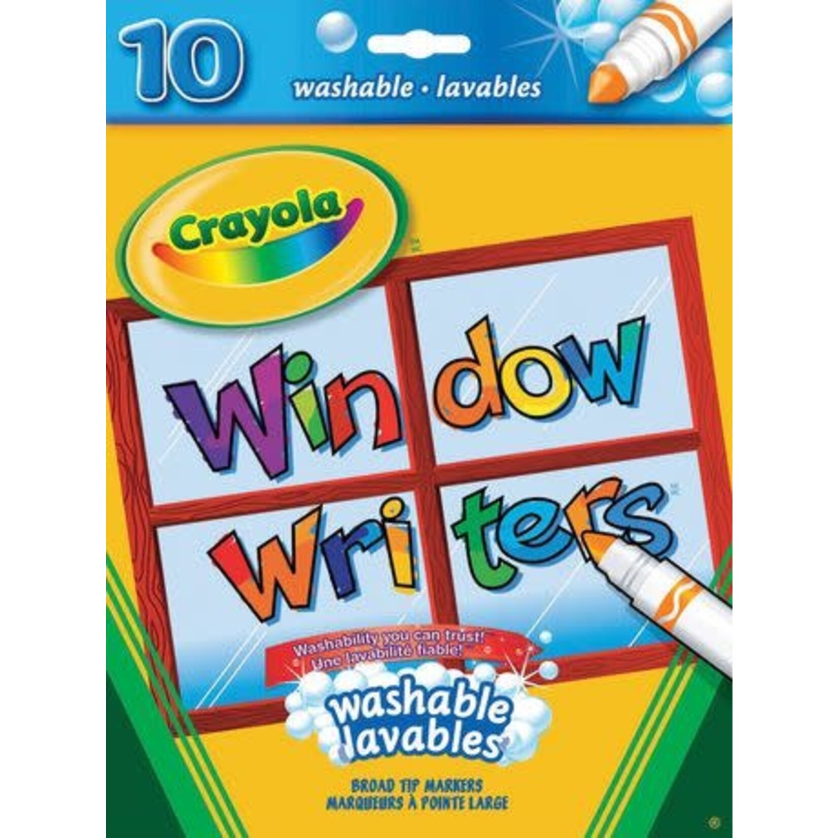 Crayola MARKER SET-CRAYOLA WINDOW WRITERS, 10 COLOURS