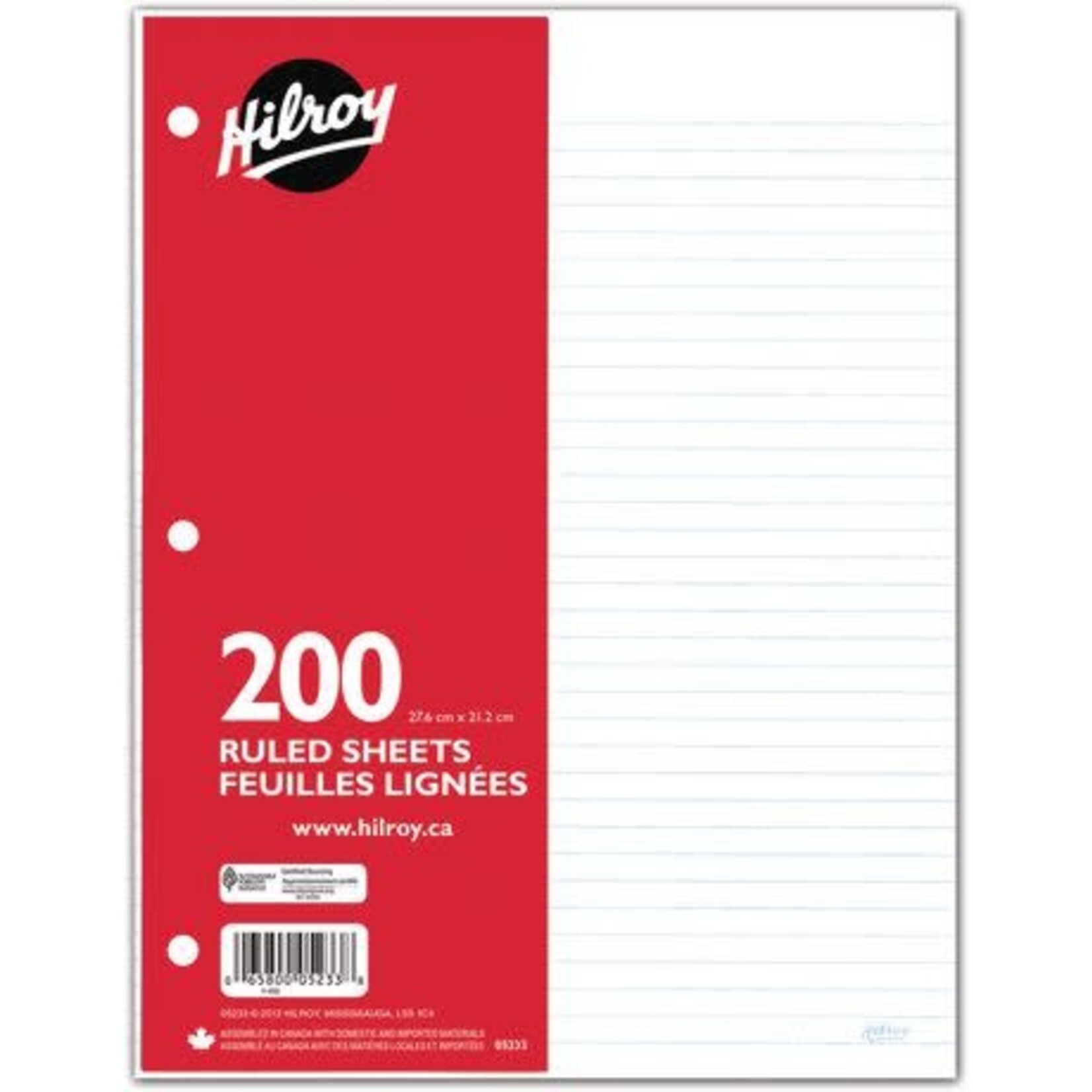 Hilroy BINDER PAPER-200 SHEET RULED WITH MARGIN
