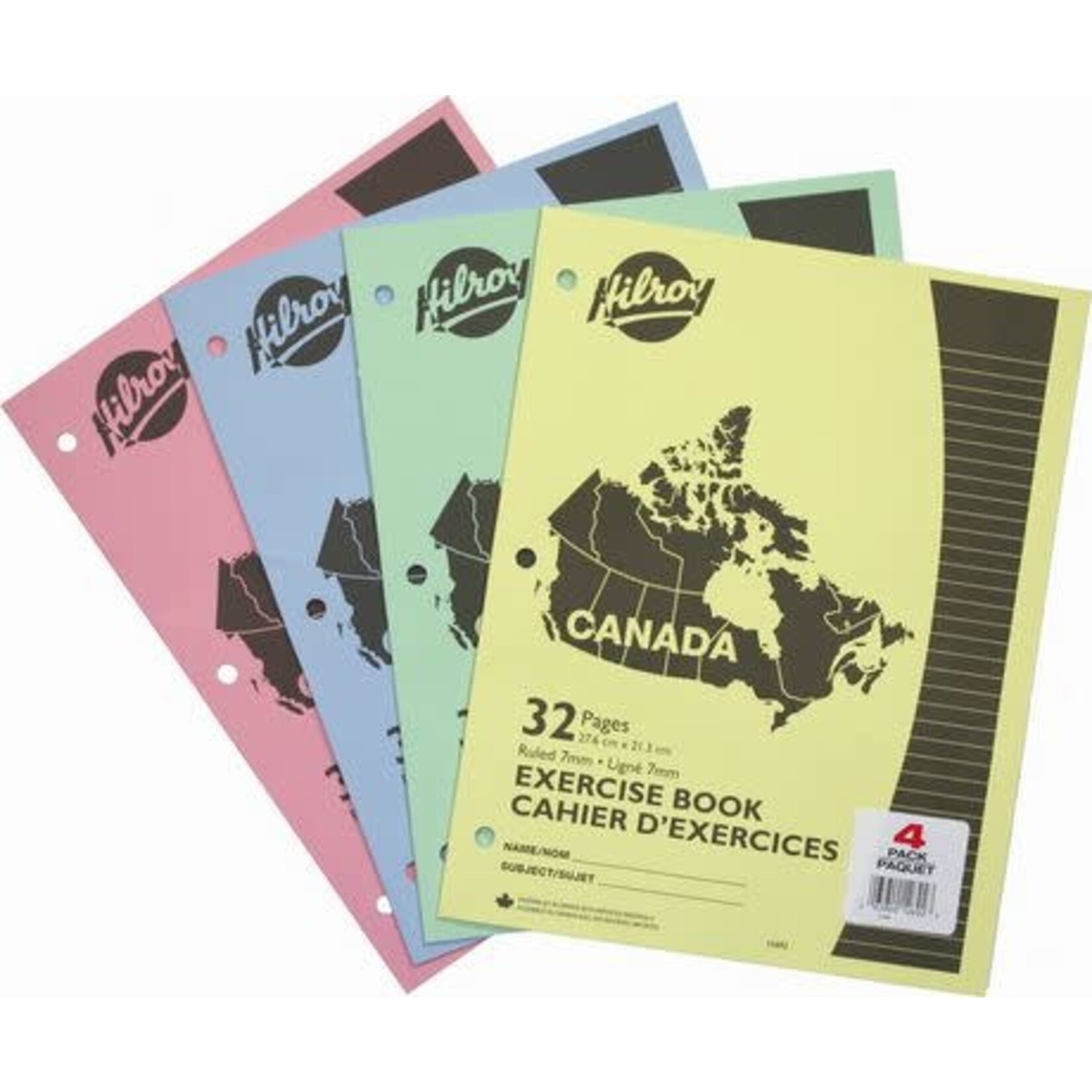 Hilroy EXERCISE BOOK-STITCHED 10-7/8X8-3/8 32 PAGE 3-HOLE 4/PACK 12692