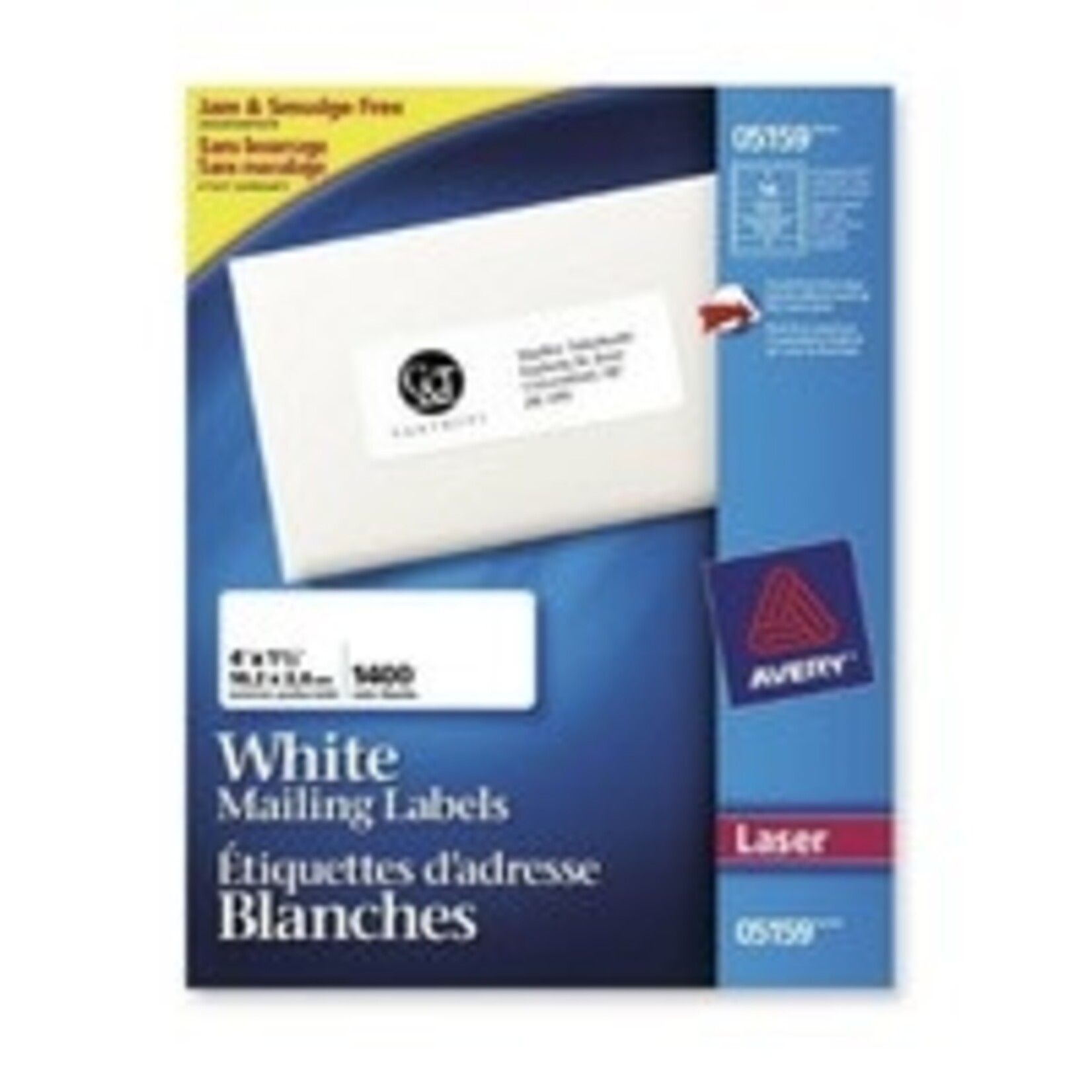 Avery LABELS-ADDRESS WHITE 1-1/2X4 1400/BOX 05159
