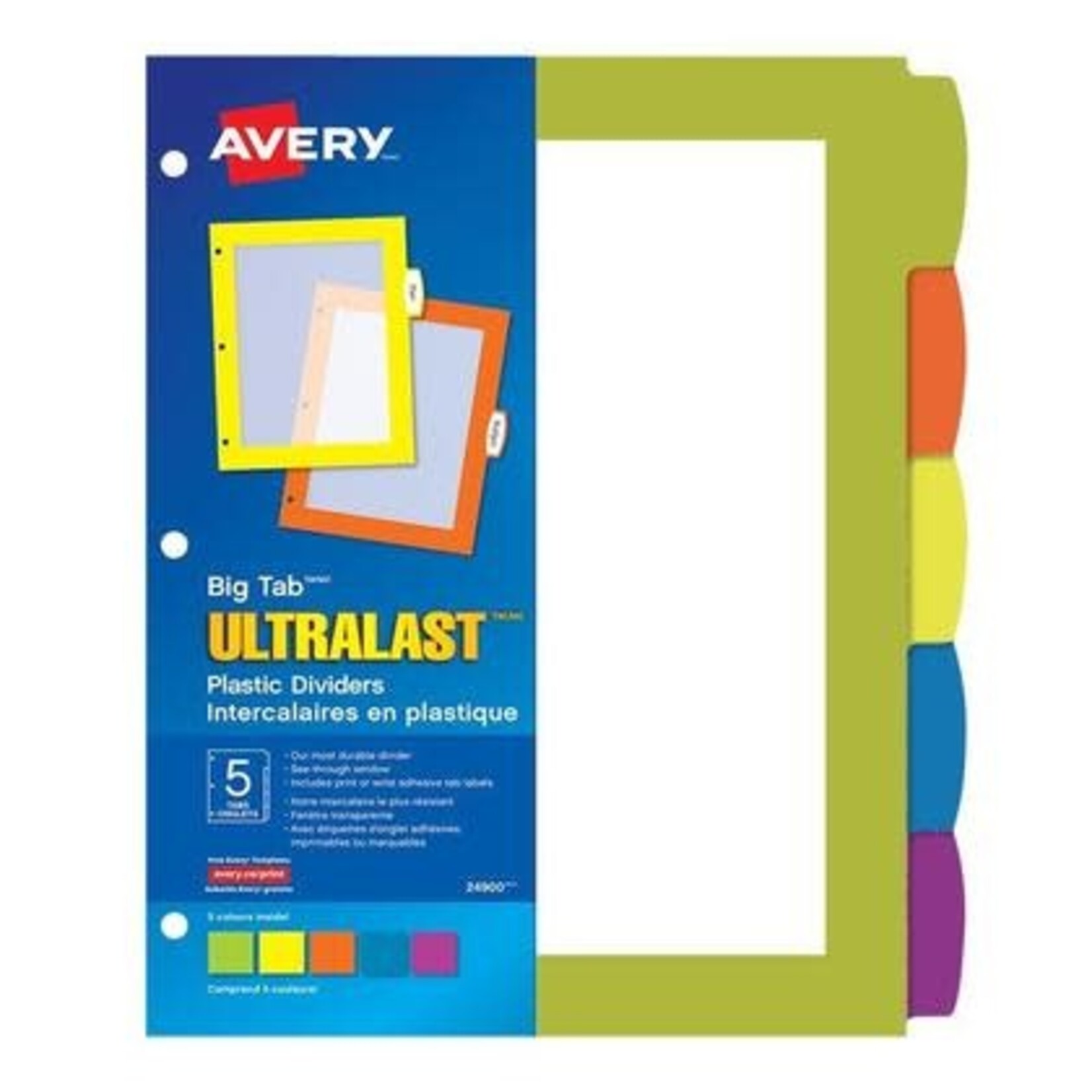 Avery Index Dividers - Big Tab Ultralast Durable, 5 Tab 24900