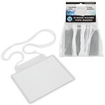 Merangue BADGE HOLDER-POCKET WITH STRING, 3X4" 10/PACK