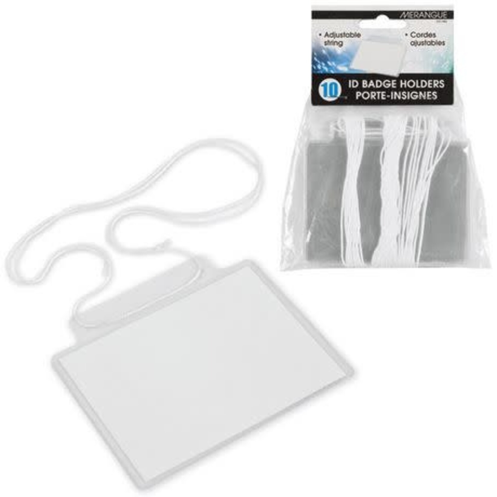 Merangue BADGE HOLDER-POCKET WITH STRING, 3X4" 10/PACK