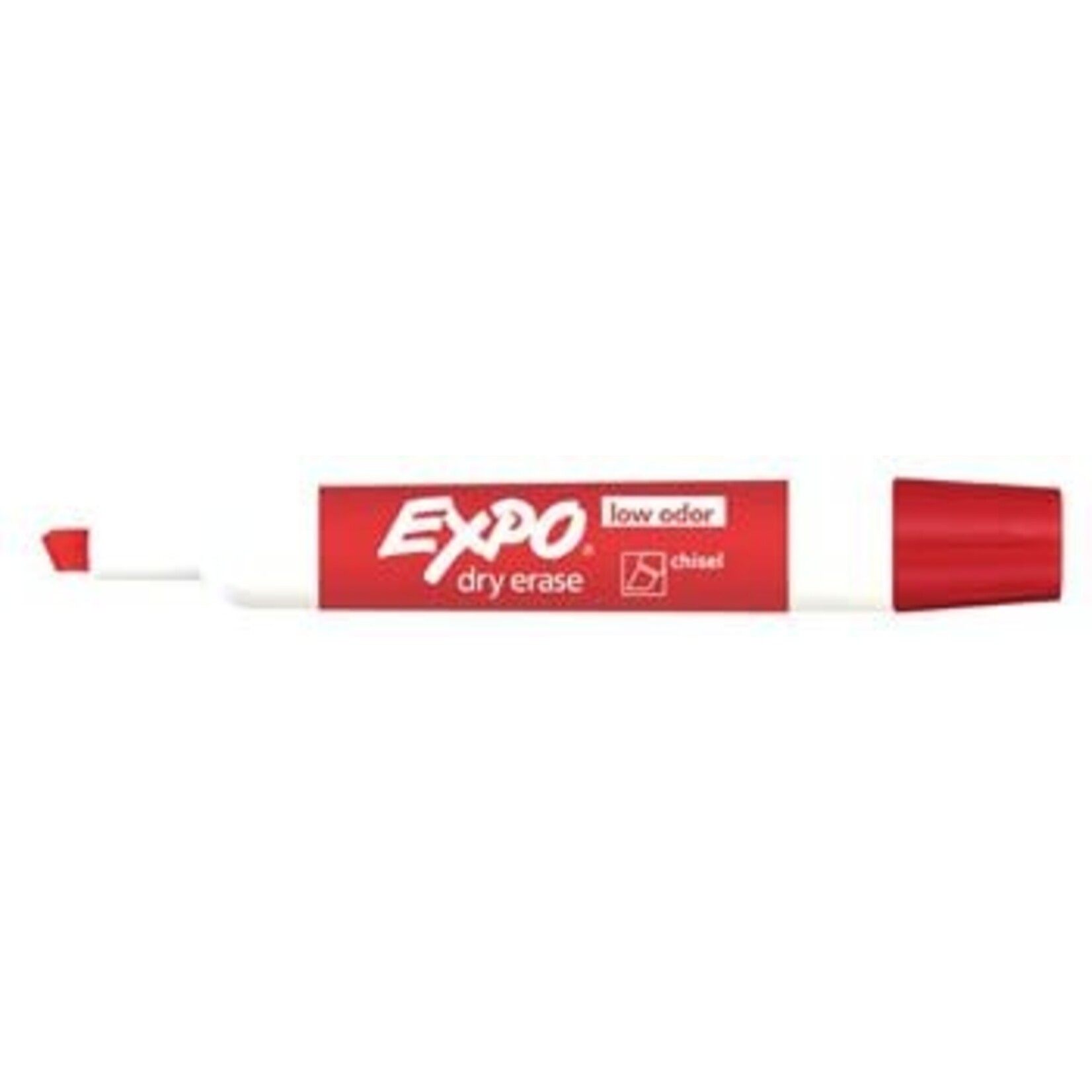 Expo MARKER-DRY ERASE, EXPO LOW ODOUR, CHISEL RED (80002) - 12/BOX