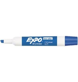 Expo MARKER-DRY ERASE, EXPO LOW ODOUR, CHISEL BLUE 12 PACK