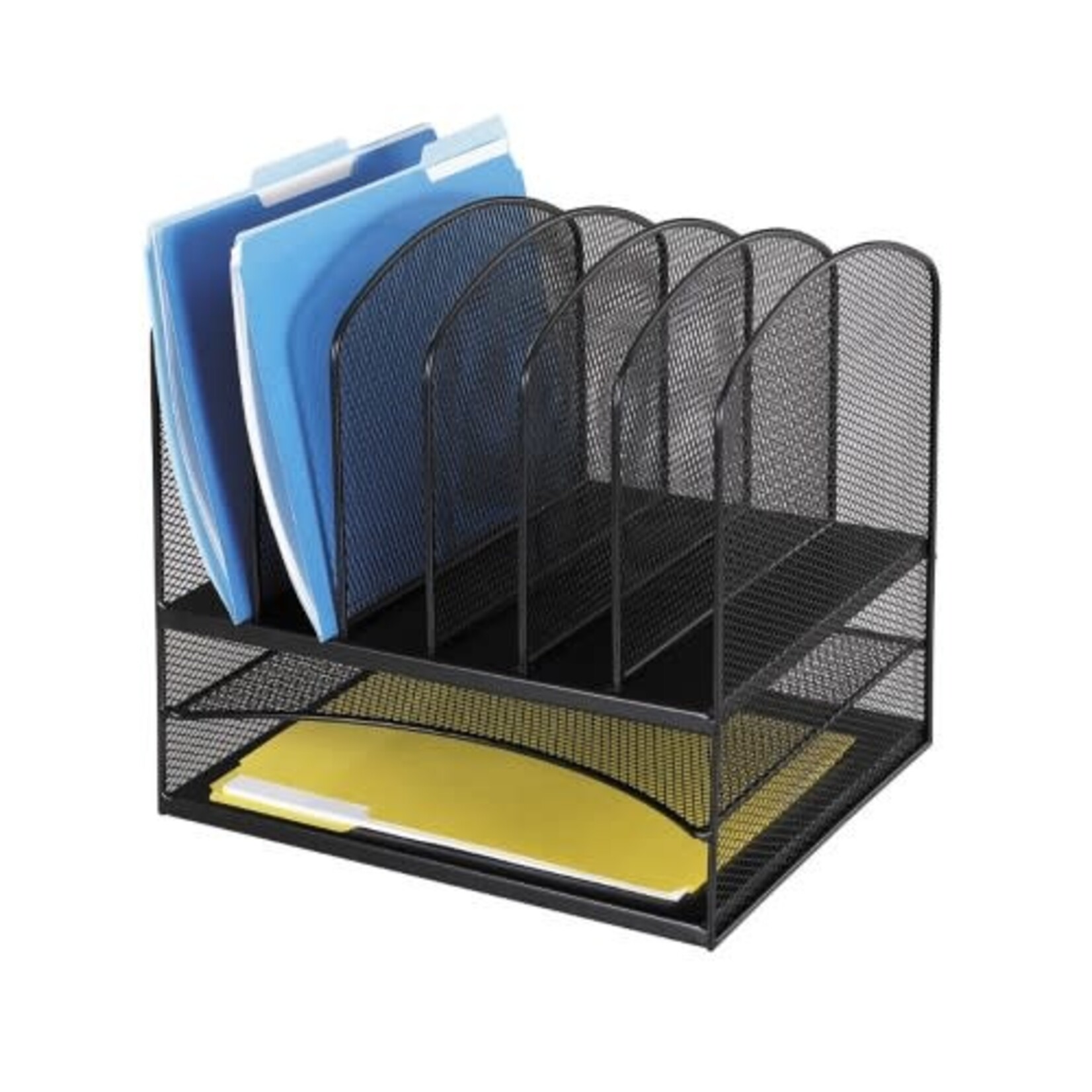 Safco Products DESK ORGANIZER-ONYX MESH, 2 HORIZONTAL/6 VERTICAL, BLACK